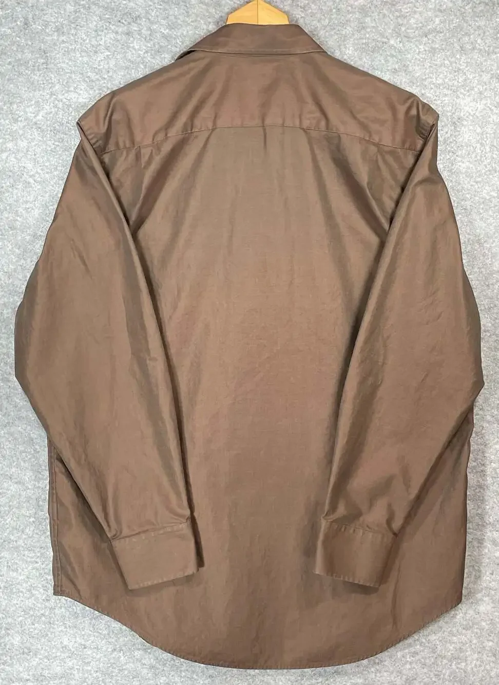 Banana Republic Men's L 16-16 1/2 Brown‎ 100% Cotton Long Sleeve Dress Shirt